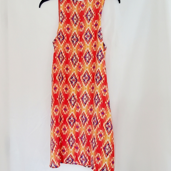 Everly tangerine geometric print swing dress - Picture 6 of 6
